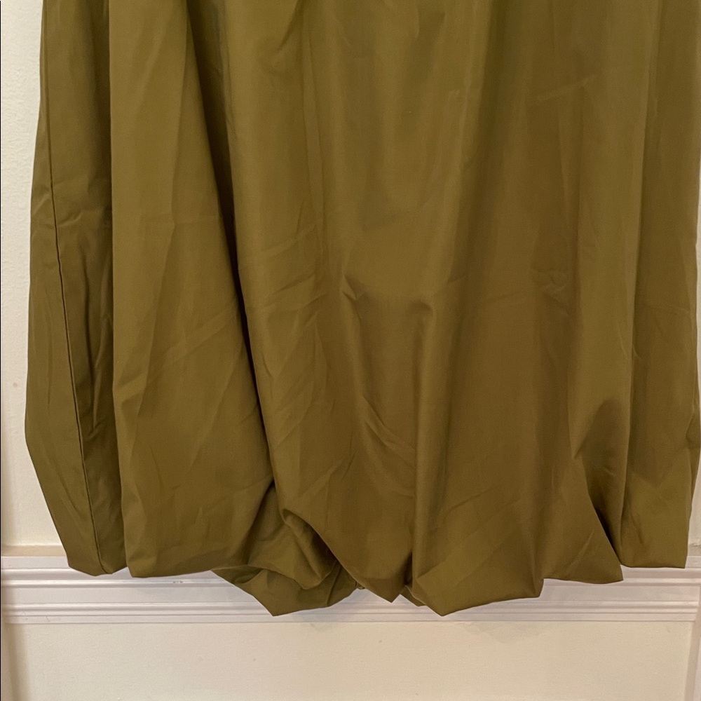 NWOT Olive Green Maxi Bubble Skirt Size Large Elastic Waist - Picture 2 of 5